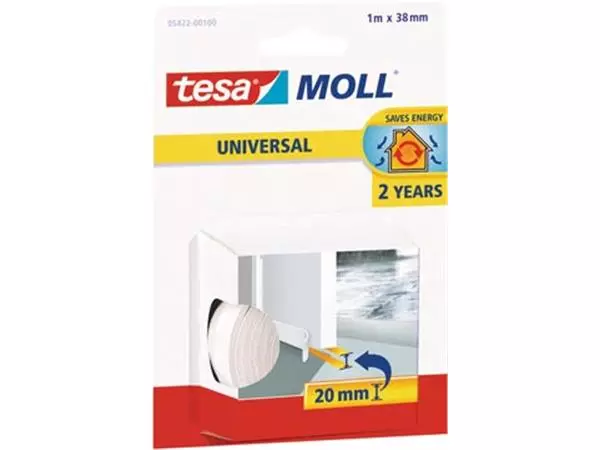 Een Tesa Moll Universal dorpelstrip, 1 m x 38 mm, wit koop je bij ShopXPress