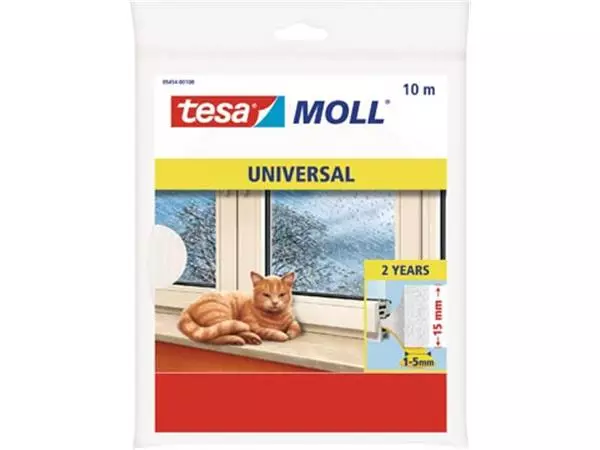 Een Tesa Moll Universal tochtstrip, 10 m x 15 mm, wit koop je bij ShopXPress