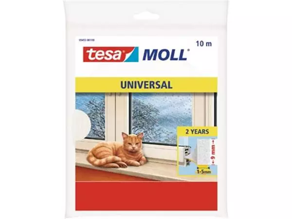 Een Tesa Moll Universal tochtstrip, 10 m x 9 mm, wit koop je bij ShopXPress