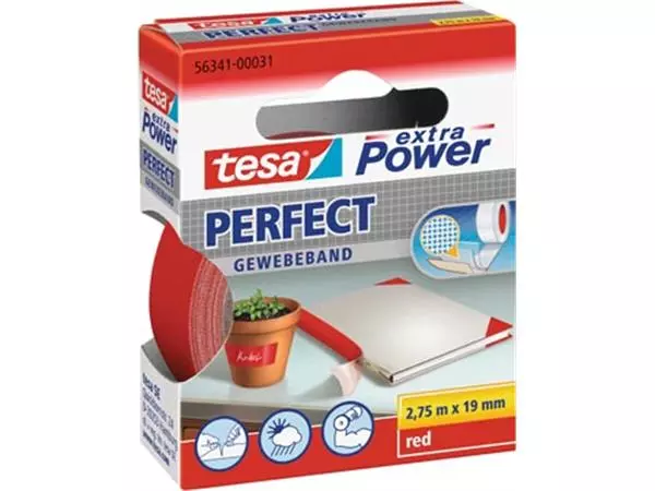 Een Tesa extra Power Perfect, ft 19 mm x 2,75 m, rood koop je bij ShopXPress