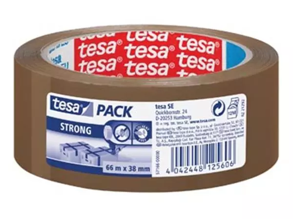 Een Tesa verpakkingsplakband Strong, ft 38 mm x 66 m, PP, bruin koop je bij ShopXPress