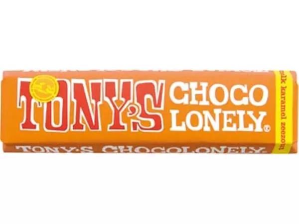 Een Tony's Chocolonely chocoladereep, 47g, karamel zeezout koop je bij ShopXPress