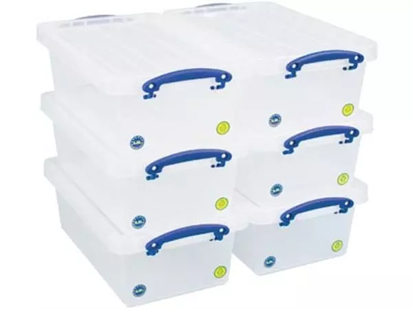 Een Really Useful Box opbergdoos 5,5 l, nestbaar, transparant koop je bij ShopXPress