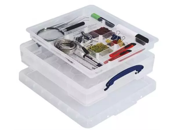 Een Really Useful Box opbergdoos 7 liter met divider, transparant koop je bij ShopXPress