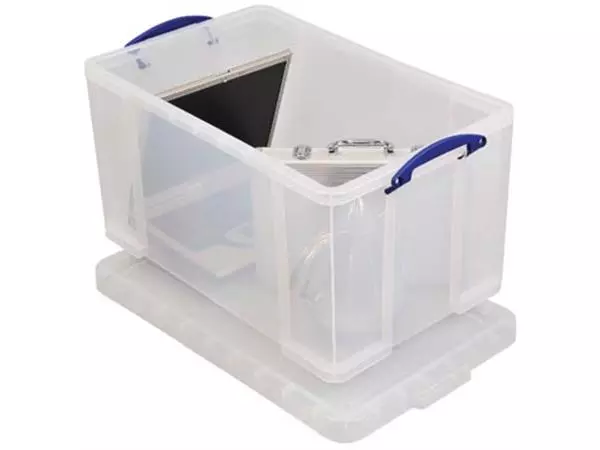 Een Really Useful Box opbergdoos 84 liter, transparant koop je bij ShopXPress