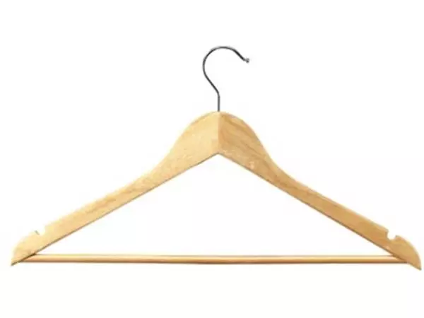 Een Unilux kledinghanger, uit hout, pak van 25 stuks koop je bij ShopXPress