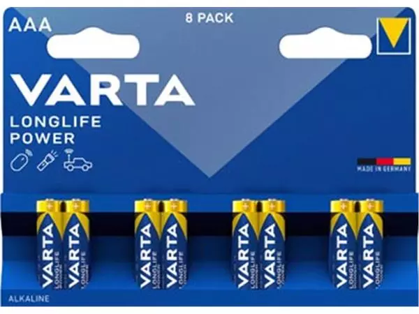 Een Varta batterij Longlife Power AAA, blister van 8 stuks koop je bij ShopXPress
