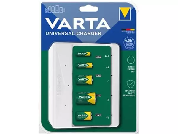 Een Varta batterijlader Universal Charger, op blister koop je bij ShopXPress