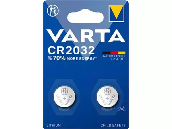 Een Varta knoopcel Lithium CR2032, blister van 2 stuks koop je bij ShopXPress