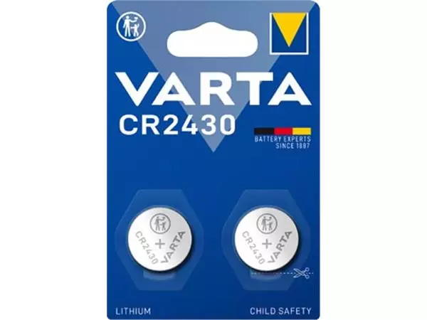 Een Varta knoopcel Lithium CR2430, blister van 2 stuks koop je bij ShopXPress