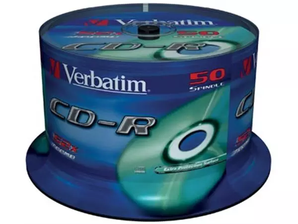 Een Verbatim CD recordable Extra Protection, spindel van 50 stuks koop je bij ShopXPress