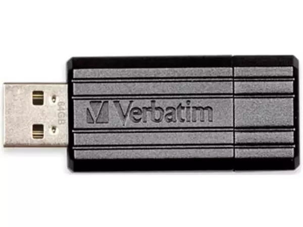 Een Verbatim PinStripe USB 2.0 stick, 64 GB, zwart koop je bij ShopXPress