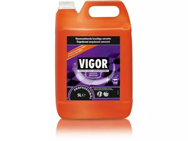 Een Vigor geconcentreerde ontvetter, flacon van 5 liter koop je bij ShopXPress