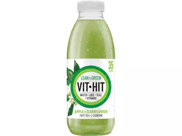 Een Vit Hit vitaminedrank Lean & Green, flesje van 50 cl, pak van 12 stuks koop je bij ShopXPress
