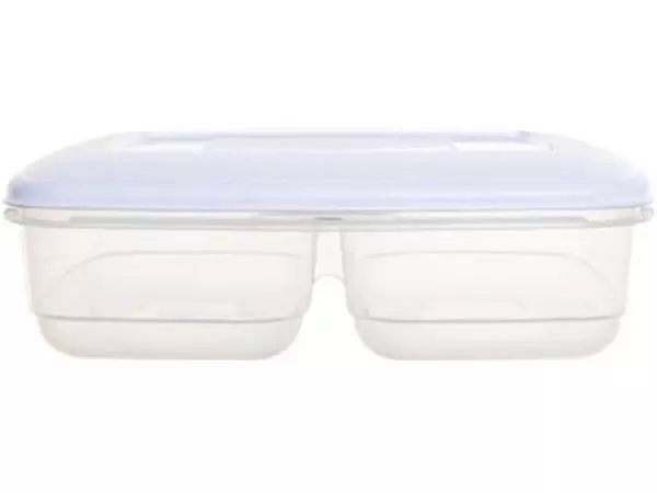 Een Whitefurze Twin vershouddoos 2,5 liter, met 2 compartimenten, transparant met wit deksel koop je bij ShopXPress