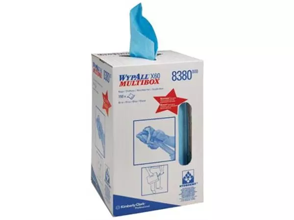 Een Wypall reinigingsdoeken X60, handige doos met 150 doeken koop je bij ShopXPress