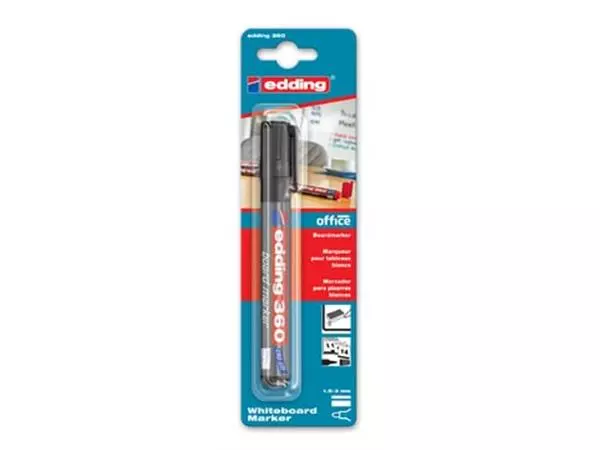 Een edding whiteboardmarker 360 zwart, op blister koop je bij ShopXPress