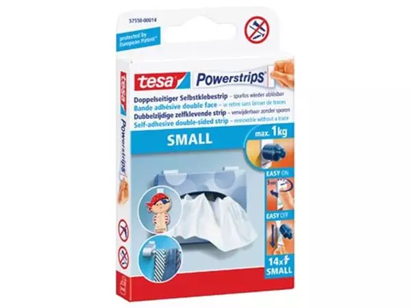 Een tesa Powerstrips SMALL, draagkracht 1 kg, blister van 14 stuks koop je bij ShopXPress