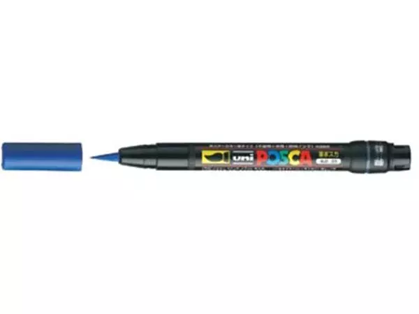 Een uni-ball Paint Marker op waterbasis Posca Brush donkerblauw koop je bij ShopXPress