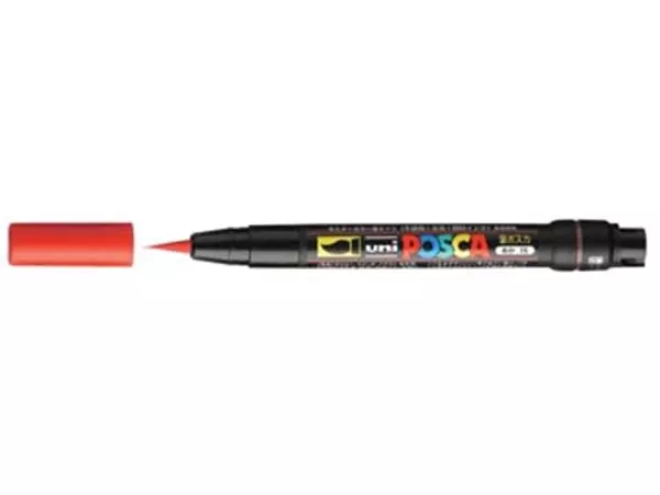 Een uni-ball Paint Marker op waterbasis Posca Brush rood koop je bij ShopXPress