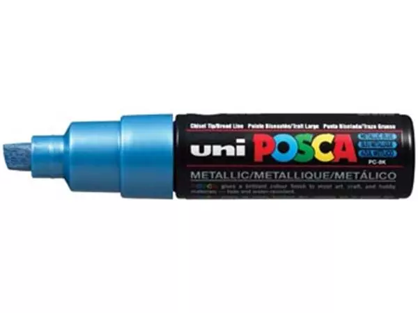 Een uni-ball Paint Marker op waterbasis Posca PC-8K blauw metaal koop je bij ShopXPress