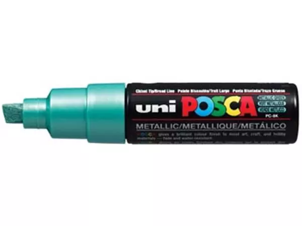 Een uni-ball Paint Marker op waterbasis Posca PC-8K groen metaal koop je bij ShopXPress