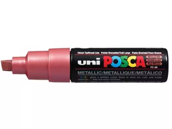 Een uni-ball Paint Marker op waterbasis Posca PC-8K rood metaal koop je bij ShopXPress