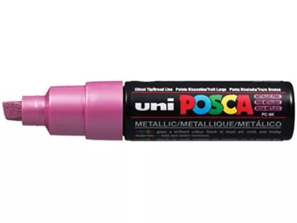 Een uni-ball Paint Marker op waterbasis Posca PC-8K roze metaal koop je bij ShopXPress