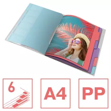 Een Esselte Colour'Breeze sorteermap, PP, ft A4, 6 tabs, assorti koop je bij ShopXPress