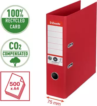 Een Esselte No.1 ordner CO2 Gecompenseerd A4, 7,5 cm, rood koop je bij ShopXPress