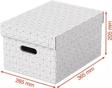 Een Esselte Home opbergdoos, ft 26,5 x 36,5 x 20,5 cm, wit, pak van 3 stuks koop je bij ShopXPress