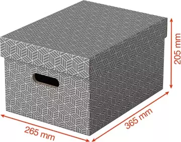 Een Esselte Home opbergdoos, ft 26,5 x 36,5 x 20,5 cm, grijs, pak van 3 stuks koop je bij ShopXPress