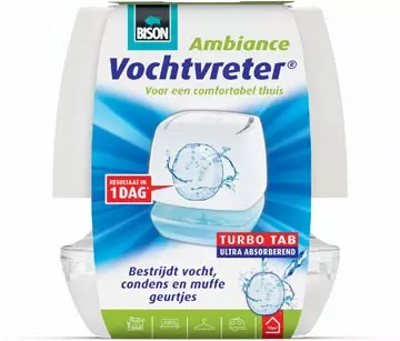 Een Bison navulbare ontvochtiger Ambiance, werkt met tabs van 100 gram koop je bij ShopXPress