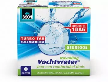 Een Bison navulling voor ontvochtiger Ambiance, doos van 2 tabs van 100 gram koop je bij ShopXPress