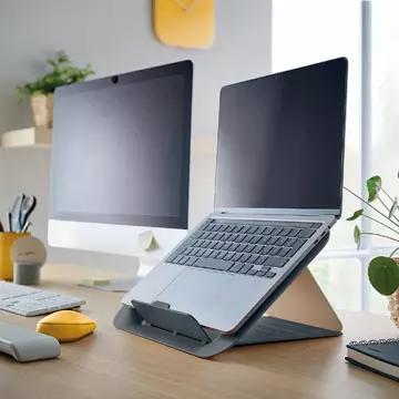 Een Leitz Ergo Cosy laptopstandaard, grijs koop je bij ShopXPress