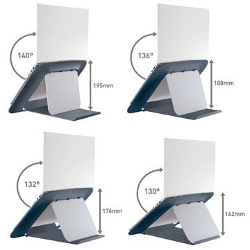 Een Leitz Ergo Cosy laptopstandaard, 80 % gerecycleerd kunststof, grijs koop je bij ShopXPress