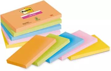 Een Post-it Super Sticky notes Boost, 90 vel, ft 76 x 127 mm, geassorteerde kleuren, pak van 5 blokken koop je bij ShopXPress