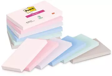 Een Post-it Super Sticky notes Soulful, 90 vel, ft 76 x 127 mm, geassorteerde kleuren, pak van 6 blokken koop je bij ShopXPress