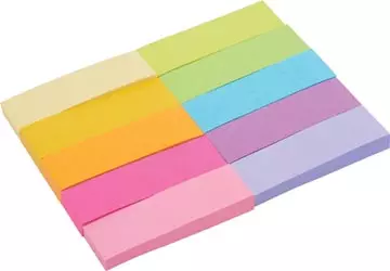Een Post-It notes markers, 50 blaadjes, pak van 10 blokken, geassorteerde kleuren koop je bij ShopXPress
