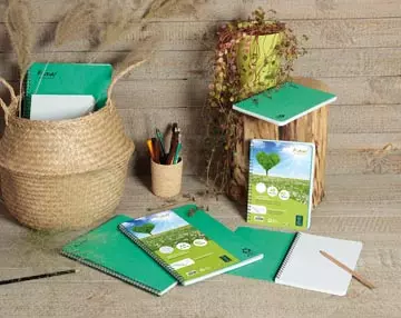 Een Clairefontaine FOREVER spiraalschrift, gerecycleerd, A4, 90g, 120 bladzijden, gelijnd, groen koop je bij ShopXPress