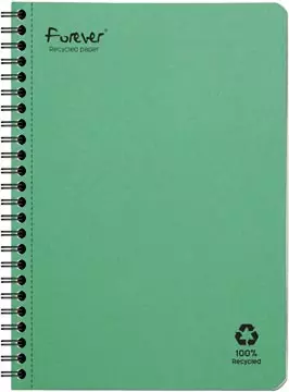 Een Clairefontaine FOREVER spiraalschrift, gerecycleerd, A5, 90g, 120 bladzijden, gelijnd, groen koop je bij ShopXPress