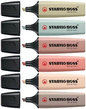 Een STABILO BOSS ORIGINAL NatureCOLORS markeerstift, etui van 6 stuks, assorti koop je bij ShopXPress