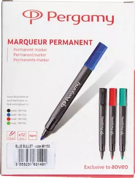 Een Pergamy permanent marker met ronde punt, zwart koop je bij ShopXPress