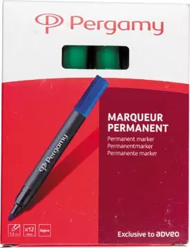 Een Pergamy permanent marker met ronde punt, groen koop je bij ShopXPress