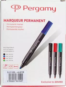 Een Pergamy permanent marker met beitelpunt, rood koop je bij ShopXPress