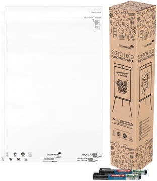 Een Legamaster flipchartpapier Sketch ECO, ft 98 x 65 cm, blanco, 50 vel, pak van 2 stuks koop je bij ShopXPress