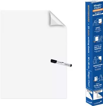 Een Legamaster Magic-Chart whiteboard folie, ft 60 x 80 cm, wit, effen, rol van 25 vel koop je bij ShopXPress