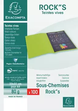 Een Exacompta Rock's 80 dossiermap, ft 22 x 31 cm, pak van 100, dennengroen koop je bij ShopXPress