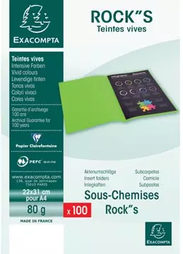 Een Exacompta Rock's 80 dossiermap, ft 22 x 31 cm, pak van 100 stuks, wit koop je bij ShopXPress