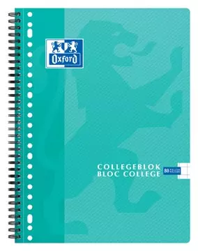 Een Oxford School collegeblok, ft A4+, 160 bladzijden, 23-gaats, geruit 10 mm, assorti koop je bij ShopXPress